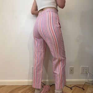 Vintage Colorful Striped Jeans